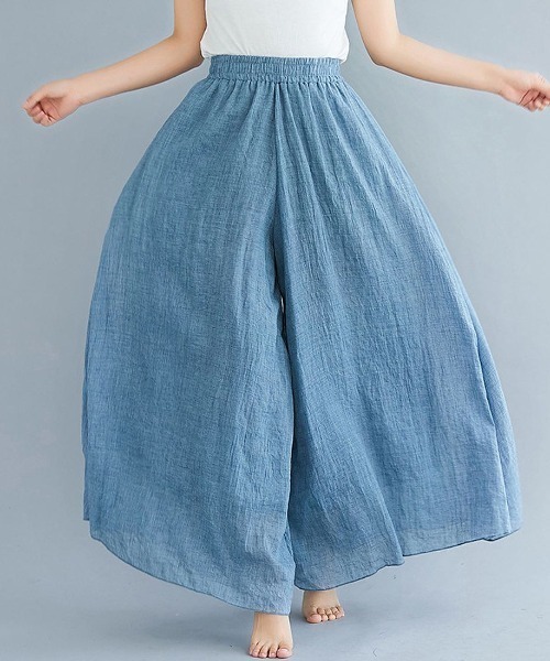 ワイドパンツ パンツ ラフなのに魅力的。ふわりロングキュロットイージーパンツ レディース | ブランド登録なし | 08