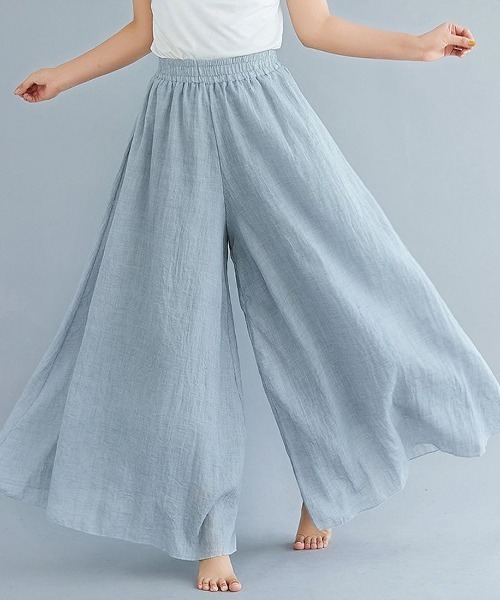 ワイドパンツ パンツ ラフなのに魅力的。ふわりロングキュロットイージーパンツ レディース | ブランド登録なし | 02