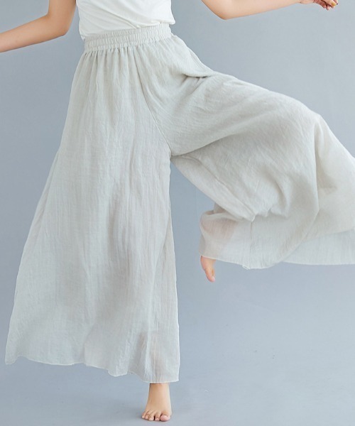 ワイドパンツ パンツ ラフなのに魅力的。ふわりロングキュロットイージーパンツ レディース | ブランド登録なし | 14
