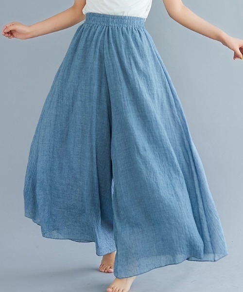 ワイドパンツ パンツ ラフなのに魅力的。ふわりロングキュロットイージーパンツ レディース | ブランド登録なし | 24
