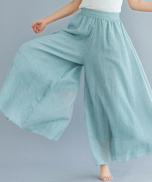 ワイドパンツ パンツ ラフなのに魅力的。ふわりロングキュロットイージーパンツ レディース | ブランド登録なし | 15