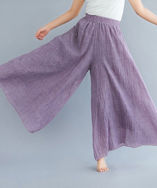 ワイドパンツ パンツ ラフなのに魅力的。ふわりロングキュロットイージーパンツ レディース | ブランド登録なし | 26