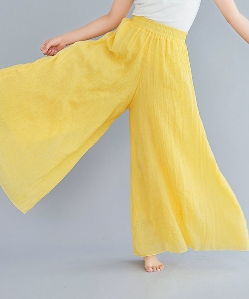 ワイドパンツ パンツ ラフなのに魅力的。ふわりロングキュロットイージーパンツ レディース | ブランド登録なし | 29