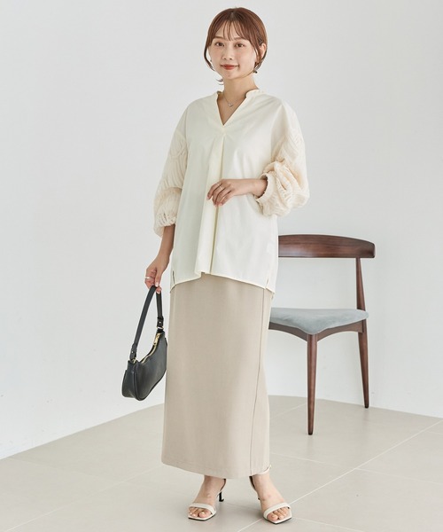 LAVEANGE（ラビアンジェ） ブラウス シャツ バテンレース切替ブラウス