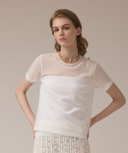 tシャツ シアーカットトップ レディース