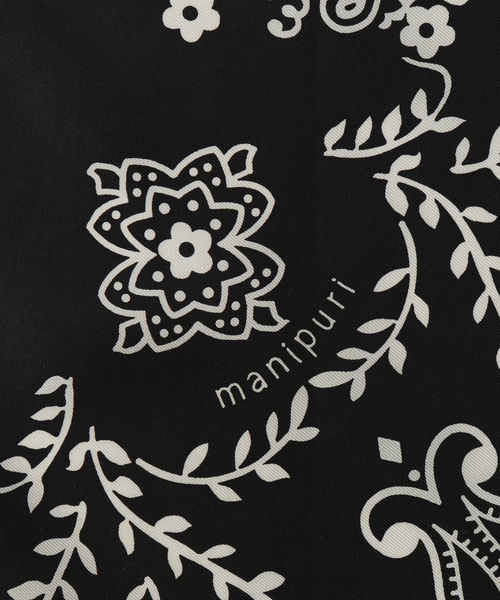 manipuri シルクスカーフ88 カレイドバンダナ ブラック シルクスカーフ88＞カレイドバンダナ – manipuri