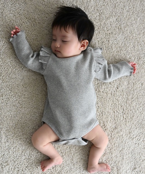 PUPPAPUPO（プッパプーポ） ベビー服 ロンパース 肩フリル 長袖