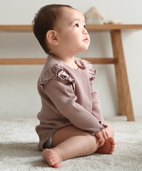 PUPPAPUPO（プッパプーポ） ベビー服 ロンパース 肩フリル 長袖