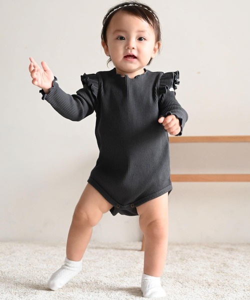 PUPPAPUPO（プッパプーポ） ベビー服 ロンパース 肩フリル 長袖