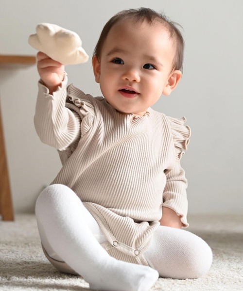 PUPPAPUPO（プッパプーポ） ベビー服 ロンパース 肩フリル 長袖