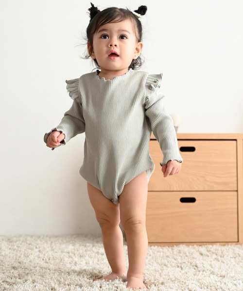 PUPPAPUPO（プッパプーポ） ベビー服 ロンパース 肩フリル 長袖