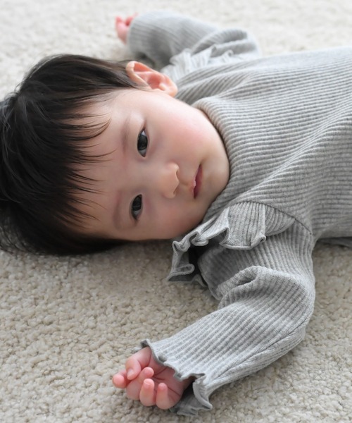 PUPPAPUPO（プッパプーポ） ベビー服 ロンパース 肩フリル 長袖