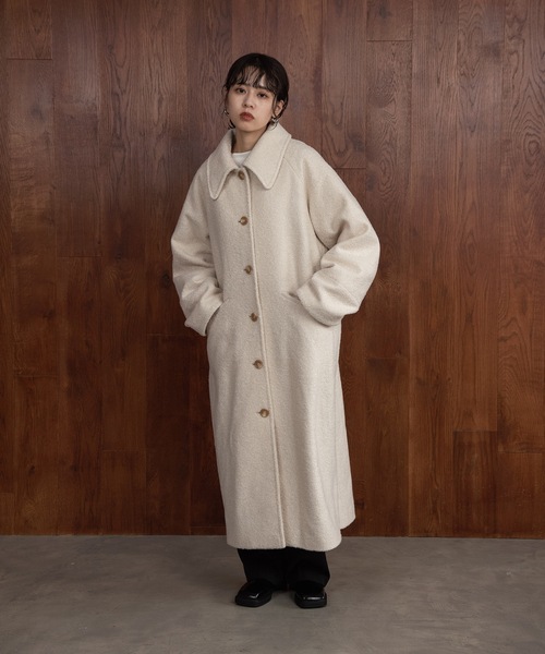 Amiur（エミレ） ステンカラーコート コート stand neck long coat