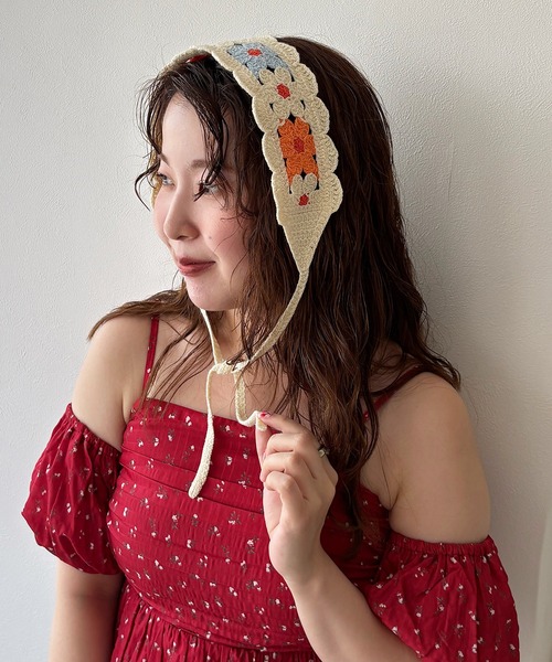 kutir（クティール） ヘアバンド kutirlune／クロシェ編みバブーシュカ
