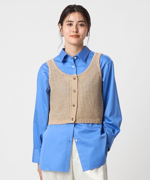 ベスト ジレ メッシュ ニット ビスチェ -ウォッシャブル- レディース