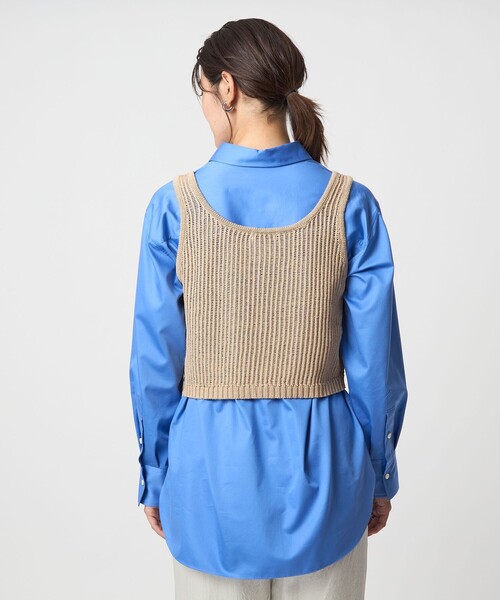 ベスト ジレ メッシュ ニット ビスチェ -ウォッシャブル- レディース