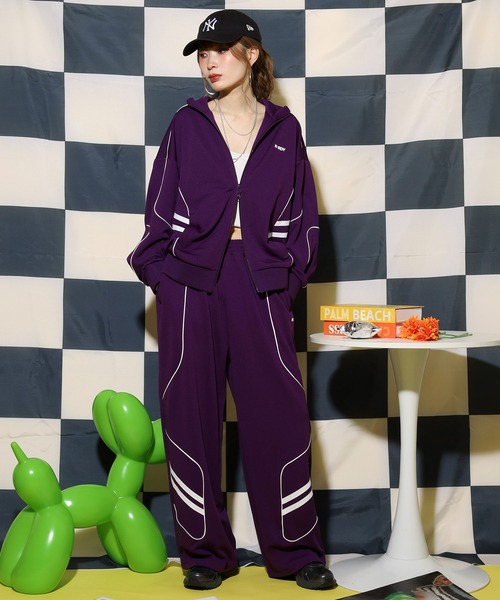 NERDY ジャージ　トップス NERDY ジャージ サテンバイカートラックトップ レディース