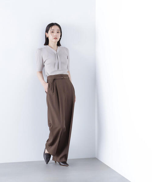 ニット セーター ボウタイリブニット レディース NATURAL BEAUTY BASIC ニット セーター ボウタイリブニット
