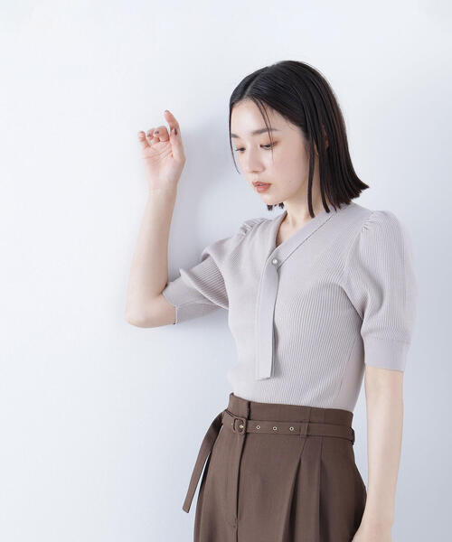 Vネックワイドリブニット Vネックワイドリブニット | NATURAL BEAUTY BASIC（ナチュラル