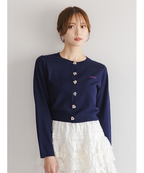 SNIDEL リボンビジューシアーカーディガン SNIDEL（スナイデル）の「【WEB限定カラーあり】リボンビジュー
