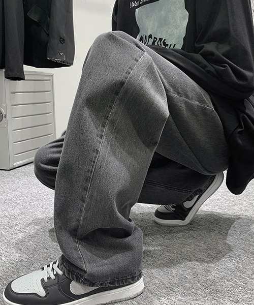 「Shoowtime」 加工デニムパンツ LARGE ブラウン メンズ