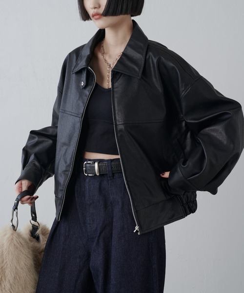 Lui's（ルイス） ブルゾン アウター シンセティックレザーブルゾン