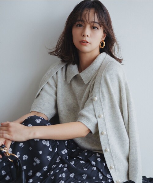 組曲 スパンコールヤーン カーディガン 組曲（KUMIKYOKU） カーディガン スパンコールヤーン カーディガン