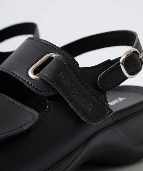 「Re:getA」 フラットサンダル M ブラック レディース_画像5