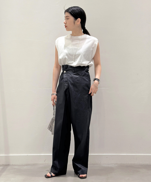 【AP STUDIO／美品】 スィンラインパンツ　38 ネイビー×ゴールド AP STUDIO／美品 スィンラインパンツ 38 ネイビー×ゴールド