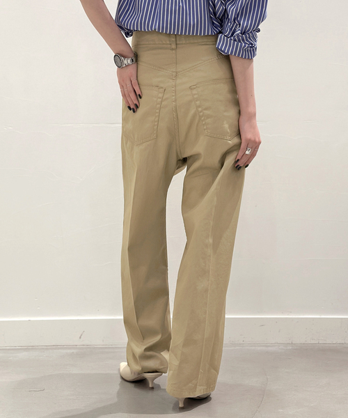 AP STUDIO／美品 スィンラインパンツ 38 ネイビー×ゴールド