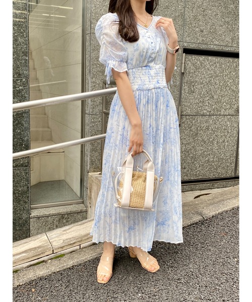 「INGNI」 半袖ワンピース M ネイビー レディース_画像3