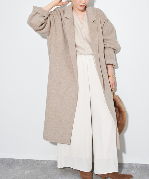 Plage ブラウン ロングコート チェスターコート M Plage ブラウン ロングコート チェスターコート M