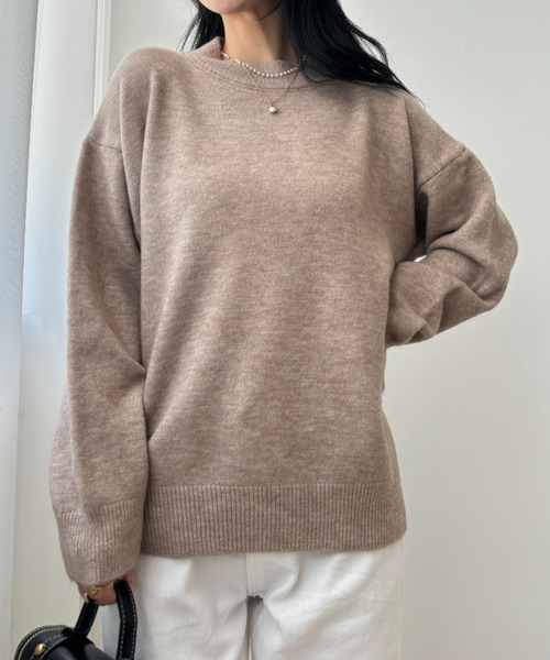 TAUPE / ニット・セーター(厚手)/3/コットン/PUP/無地/TPM21307002 ニット セーター ゆるふわ暖か万能ニットトップス レディース