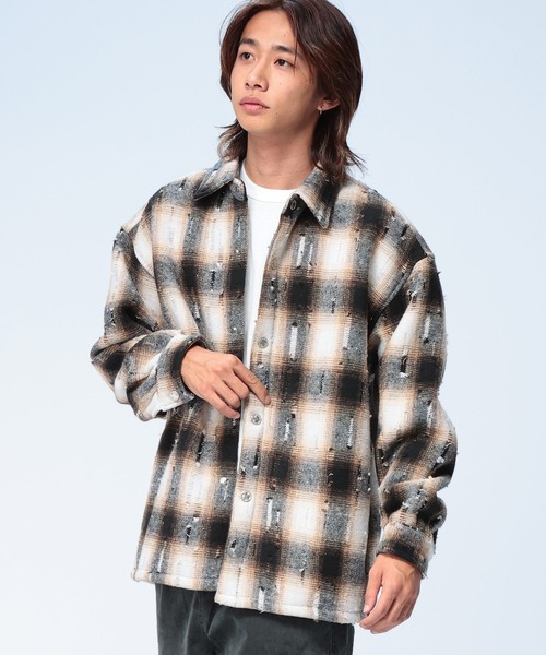 WOODENDOLL ブルゾン アウター 裏ボア オンブレ チェック シャツ
