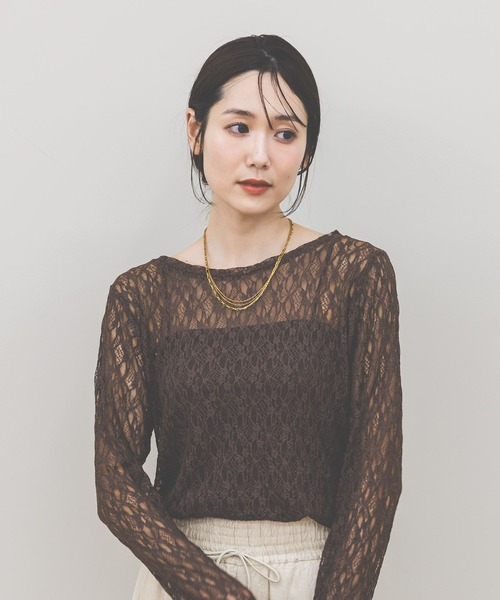 GLOBAL WORK（グローバルワーク） tシャツ ストレッチ総レースプル