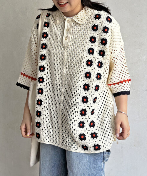 「CPCM」 半袖ニット SMALL アイボリー レディース_画像4