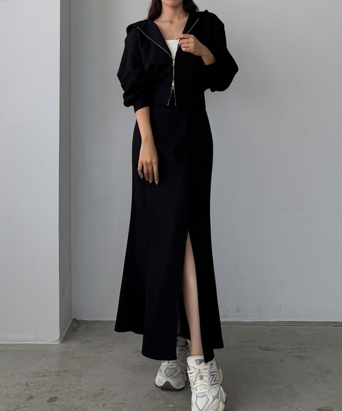 Louere（ルエレ） セットアップ ポンチショートパーカー+スリット