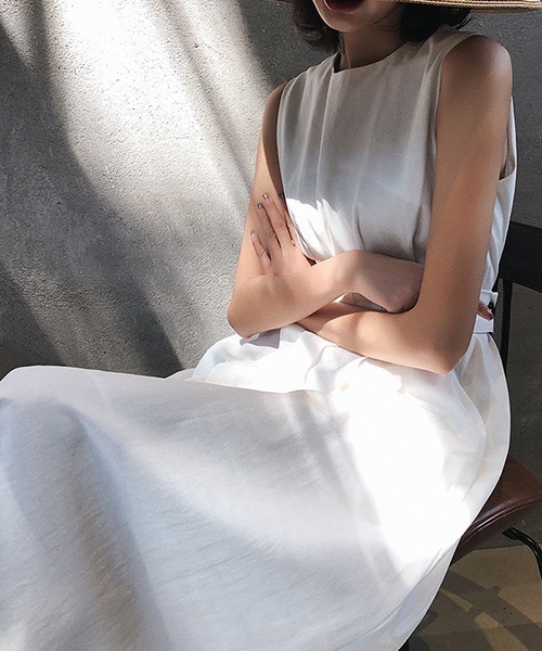 「Dream garden」 「sencai」ノースリーブワンピース L ホワイト レディース_画像3