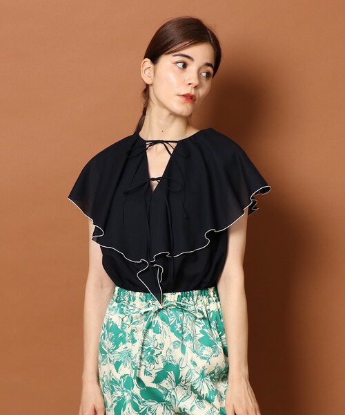 「DRESSTERIOR」 ノースリーブブラウス 38 ネイビー レディース_画像10