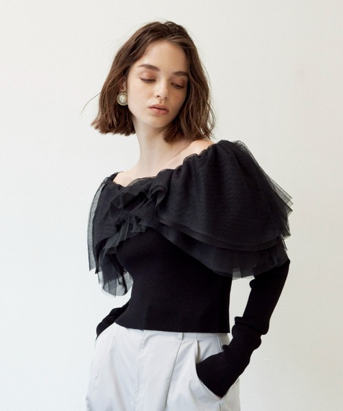 「J1U by LA BELLE ETUDE」 長袖ニット FREE シルバー レディース_画像4