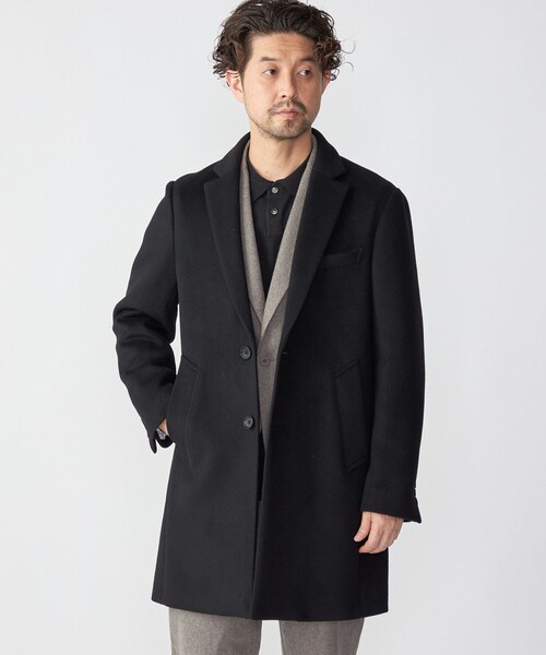 SHIPS（シップス） チェスターコート SMALL ブラック メンズ