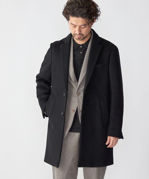 SHIPS（シップス） チェスターコート SMALL ブラック メンズ