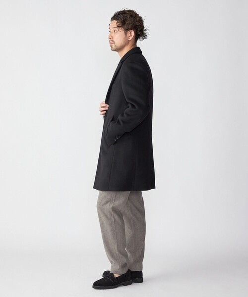 SHIPS（シップス） チェスターコート SMALL ブラック メンズ