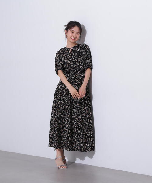 「N.（N. Natural Beauty Basic）」 半袖ワンピース MEDIUM ブラック レディースの画像