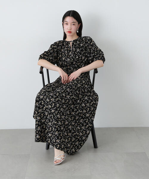「N.（N. Natural Beauty Basic）」 半袖ワンピース MEDIUM ブラック レディースの画像
