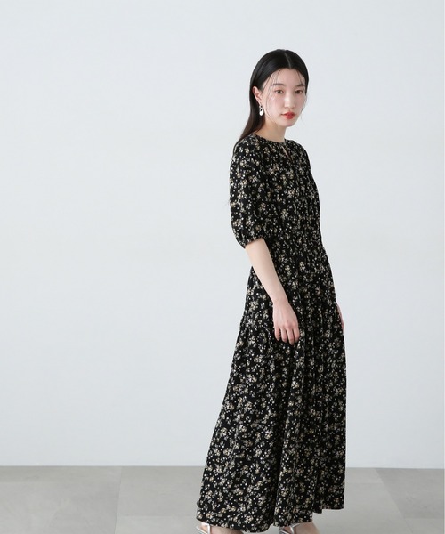 「N.（N. Natural Beauty Basic）」 半袖ワンピース MEDIUM ブラック レディースの画像
