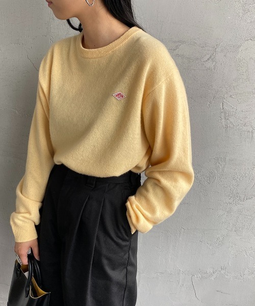 ＊美品＊DANTON ベージュ クルーネックセーター Danton（ダントン） 長袖ニット 34 ベージュ レディース : ZOZOTOWN