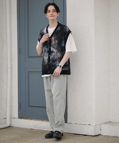 「RAGEBLUE」 ニットベスト LARGE ブルー メンズ_画像2