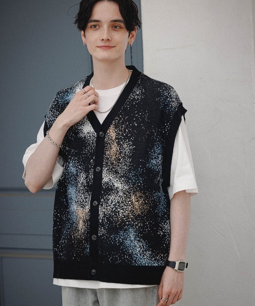 「RAGEBLUE」 ニットベスト LARGE ブルー メンズ_画像6