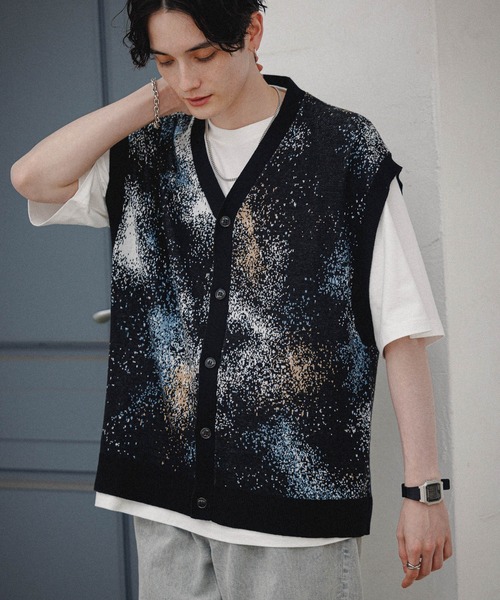 「RAGEBLUE」 ニットベスト LARGE ブルー メンズ_画像7